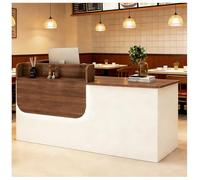 Réception de comptoir à tiroir avec bande lumineuse LED pour bureau, comptoir de réception avec rangement, comptoirs de caisse, hall de vente au détail, salon de beauté, I Droit, 160 x 61 x 99 cm