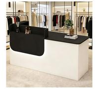 Réception de comptoir et tiroir de réception avec bande lumineuse DEL pour bureau, comptoir de réception avec rangement, comptoirs de caisse, hall de vente au détail, salon de beauté, K droit, 120 x