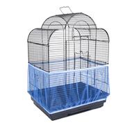 Receptor Protection contre les semences en maille de nylon pour cage à oiseaux - Tissu doux, facile à nettoyer et aéré pour perroquets et oiseaux (Bleu, XL)