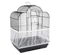 Receptor Protection contre les semences en maille de nylon pour cage à oiseaux - Tissu doux, facile à nettoyer et aéré pour perroquets et oiseaux (blanc, M)