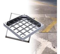 Recessed Manhole Cover and Frame, Plasterable Square Manhole Cover Invisible Inspection Lid Stainless Steel Recessed Block Paving Manhole Cover for Garden School Courtyards(900x900mm/35.4x35.4in)