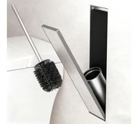 Recessed Toilet Brush Holder, 304 Stainless Steel Standing Toilet Brush with Elastic Lock, One-Touch Pop-Up Design, Invisible Design, Easy to Clean, for Bathroom Renovation Hotels
