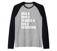 Recette Amusante de liste d'ingrédients Bibimbap de la Nourriture coréenne Manche Raglan