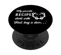Recette de Chasse Humour Hunter Deer Season Cook Outdoor Chef PopSockets PopGrip Adhésif