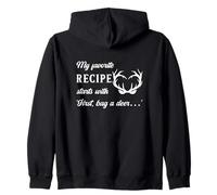 Recette de Chasse Humour Hunter Deer Season Cook Outdoor Chef Sweat à Capuche
