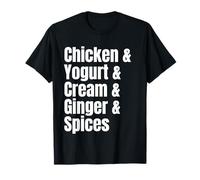 Recette de liste d'ingrédients Tikka Masala de Poulet Indien T-Shirt
