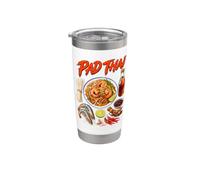 Recette de Pad Thaï aux Crevettes et Nouilles Épicées Gobelet isotherme en acier inoxydable double paroi