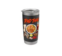Recette de Pad Thaï aux Crevettes et Nouilles Épicées Gobelet isotherme en acier inoxydable double paroi