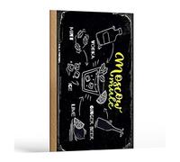 Recette Moscow Mule | Plaque en bois | Décoration de bar vintage | 18 cm x 12 cm
