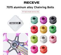 RECEVE - boulons de chaîne de vélo 6.5mm, 5 pièces, vis de pédalier intégrées en alliage d'aluminium 7075 pour manivelles monoplate RE 6.5 Bianchi Green