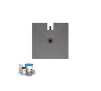 Receveur à carreler 100 x 100 cm WEDI Fundo Plano, bonde intégrée + kit d'étanchéité