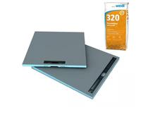 Receveur à carreler 120 x 80 cm WEDI Fundo Riolito Neo, écoulement linéaire + colle 320