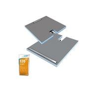 Receveur à carreler 120 x 90 cm Wedi Fundo Plano Linea - barrette courte - écoulement linéaire sortie sur le petit coté + Wedi 320