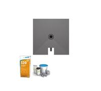 Receveur à carreler 90 x 90 cm WEDI Fundo Plano, bonde intégrée + colle 320 + kit d'étanchéité