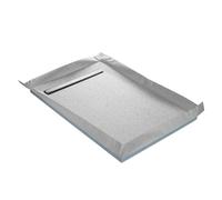 Receveur à carreler MARMOX et grille caniveau inox excentrée