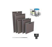 Receveur à carreler WEDI Fundo Riolito Neo + barrette de finition inox + bonde vertical + kit d'étanchéité 140 x 90 cm