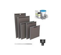 Receveur à carreler WEDI Fundo Riolito Neo + barrette de finition inox + bonde vertical + kit d'étanchéité 120 x 120 cm
