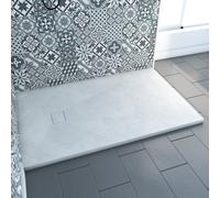 Receveur à poser en matériaux composite SMC - Finition ardoise blanc mat - 80x120 cm