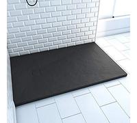 Receveur à poser en matériaux composite SMC - Finition ardoise noire - 80x120cm - ROCK 2 BLACK 80
