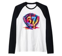 Receveur de Baseball Drip Six Seven 67 à crème glacée Gen Alpha Slang Manche Raglan