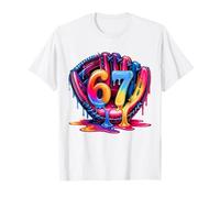 Receveur de Baseball Drip Six Seven 67 à crème glacée Gen Alpha Slang T-Shirt