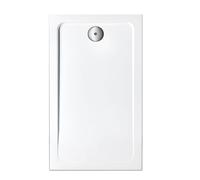 Receveur de douche 120 x 70 cm JACOB DELAFON Flight rectangle blanc avec bonde horizontale chromé