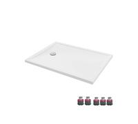 Receveur de douche 120 x 90 Gaspard extra-plat céramique bonde à gauche + Kit de réhausse