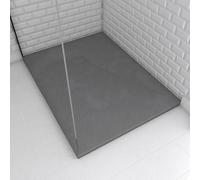 Receveur à poser en matériaux composite SMC - Finition ardoise gris - 90x120cm - ROCK 2 GREY 90