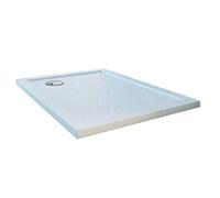 Receveur de douche 80x100x4cm rectangle acrylique avec bordures blanc effet pierre mod. Flower