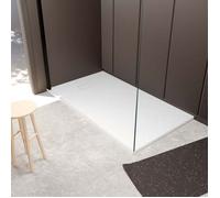 Receveur de douche 80x140x2.6 cm en SMC Finition Ardoise - Blanc Mat - ROCK 2 WHITE