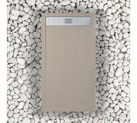Receveur de douche 90X115 cm Avec grille latérale Vulcano Line Slim Moka RAL 1019 En résine synthétique et poudre de marbre Avec écoulement libre - FRASCIO