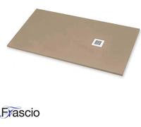 Receveur de douche 90X115 cm Vulcano Line Slim Beige Ral 1019 en résine synthétique et poudre de marbre avec écoulement libre - FRASCIO