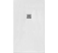 Receveur de douche 90X115 cm Vulcano Line Slim Blanc en résine et poudre de marbre avec écoulement libre - FRASCIO