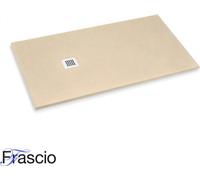 Receveur de douche 90X115 cm Vulcano Line Slim Ivoire clair Ral 1015 en résine synthétique et poudre de marbre avec écoulement libre - FRASCIO