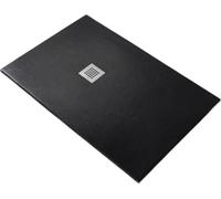 Receveur de douche 90X115 cm Vulcano Line Slim noir en résine et poudre de marbre avec écoulement libre - FRASCIO