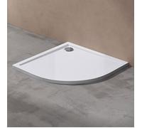 doporro Receveur de douche 90x90 bac à douche quart de cercle extraplat acrylique blanc Faro3 avec bonde AL01 90x90x4cm