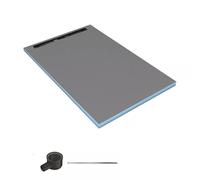Receveur de douche à carreler 120 x 80 cm WEDI Fundo Riolito Neo avec écoulement horizontal + barrette de finition 70 cm