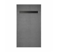 Receveur de douche à carreler 140×90 cm avec bonde écoulement linéaire - Grille finition noire
