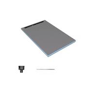Receveur de douche à carreler 140 x 90 cm WEDI Fundo Riolito Neo avec écoulement vertical + barrette de finition 70 cm