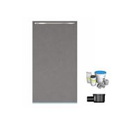 Receveur de douche à carreler 140 x 90 cm WEDI Fundo Riolito Neo + barrette de finition + bonde horizontale + kit d'étanchéité
