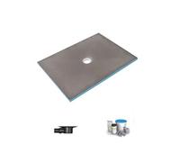 Receveur de douche à carreler 140 x 90 WEDI Fundo Primo rectangle écoulement centré + bonde horizontale + kit d'étanchéité
