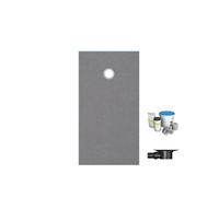 Receveur de douche à carreler 140 x 90 WEDI Fundo Primo rectangle écoulement excentré + bonde horizontale + kit d'étanchéité