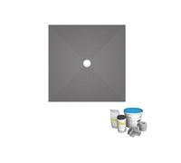 Receveur de douche à carreler 150 x 150 WEDI Fundo Primo carré écoulement centrée + kit d'étancheité