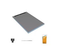 Receveur de douche à carreler 160 x 100 cm WEDI Fundo Riolito Neo écoulement vertical + barrette de finition 70 cm + colle 320