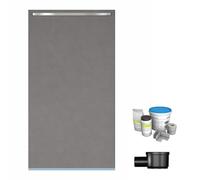 Receveur de douche à carreler 160 x 100 cmWEDI Fundo Riolito Neo + barrette de finition + bonde horizontale + kit d'étanchéité