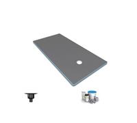 Receveur de douche à carreler 160 x 90 WEDI Fundo Primo rectangle écoulement excentré + bonde verticale + kit d'étanchéité