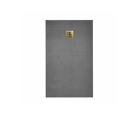 Receveur de Douche à Carreler 160x80cm avec Bonde à Sortie Horizontale - Grille Finition Or Brossé