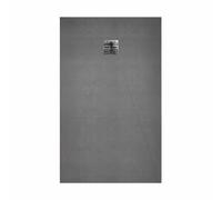 Receveur de Douche à Carreler 160x80cm avec Bonde à Sortie Verticale - Grille Inox Chrome