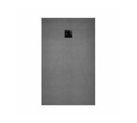 Receveur de Douche à Carreler 160x80cm avec Bonde à Sortie Verticale - Grille Noire