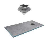 Receveur de Douche à Carreler 160x90 cm avec Bondes à Sortie Verticale - Grille Inox